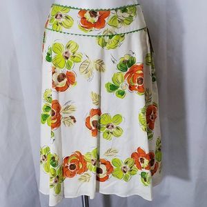 Liz Claiborne White Skirt Orange Flowers ‎ 10 P